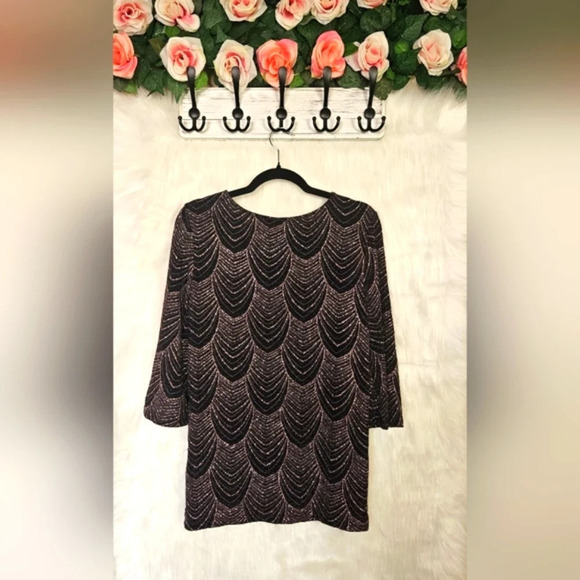 Mandy Evans Holiday Sparkle and Drape Metallic Blouse - Picture 3 of 8